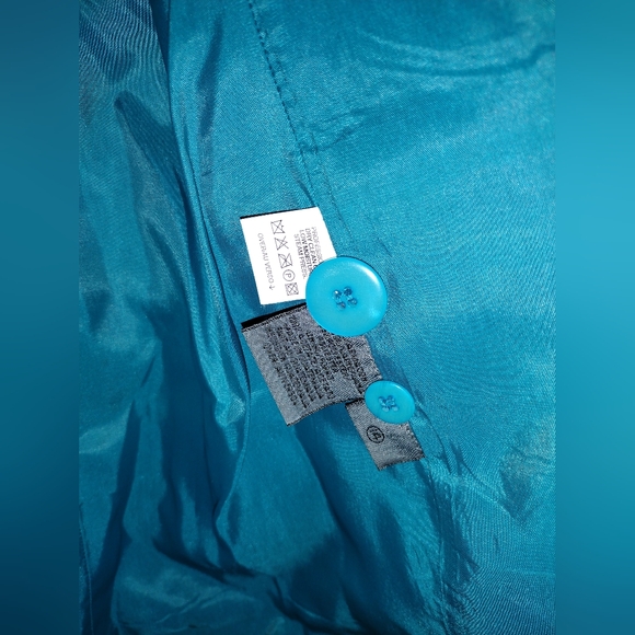 Vintage LizWear Liz Claiborne Women's Wool Blend Jacket Turquoise Size 14 Casual - Picture 7 of 12